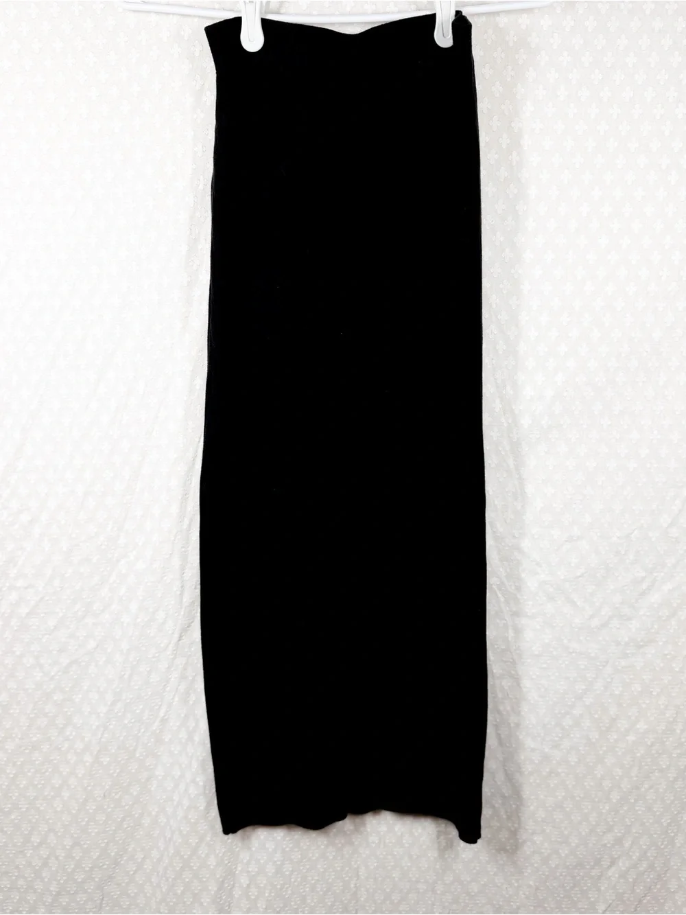 Free People Black Ribbed Knit Skyline Midi Pencil Skirt